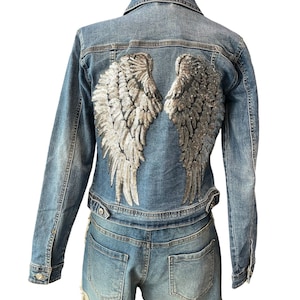 Denim Jacket With Angel Wings / Denim Jacket With Sequins Wings ...