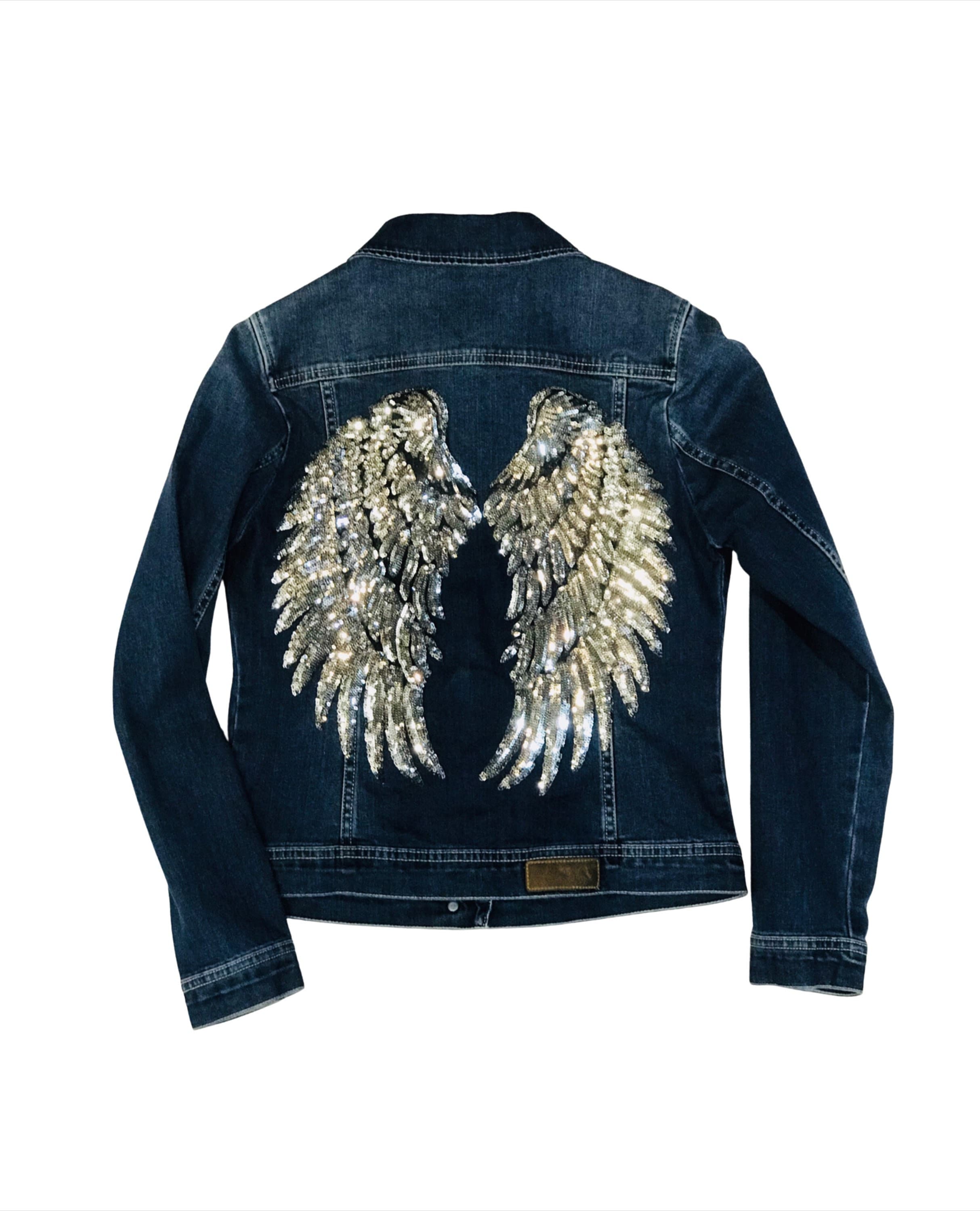 Angel Wings Denim Jacket Ligth Blue 