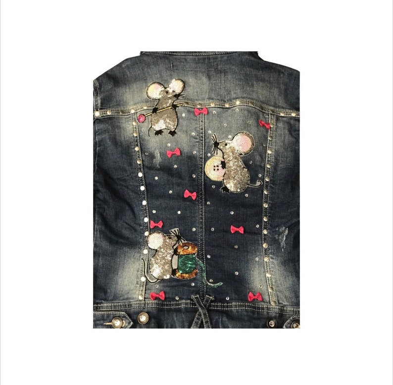 Denim Jacket With Rat Patches / Denim Jacket With Bows / Denim Jackets