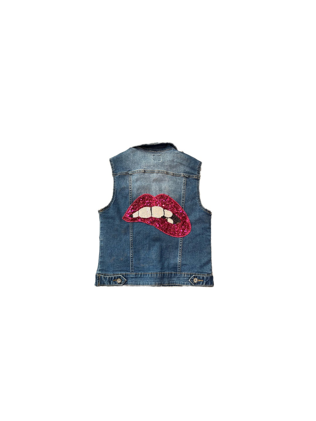 Denim Vest Patch/ Denim Vest Lips/ Denim Jackets Big Sizes Etsy