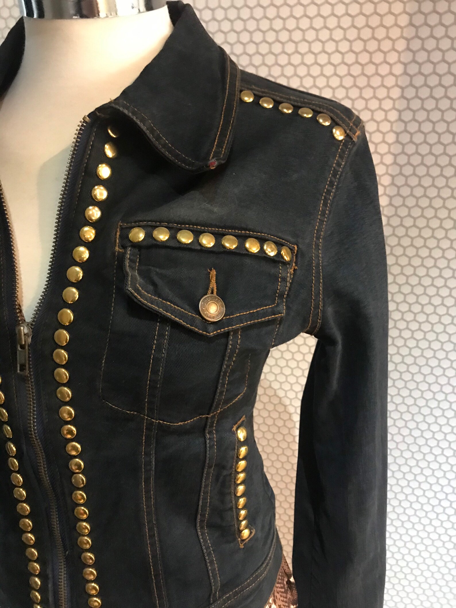 Denim jacket studs/denim jacket rivets/custom denim jacket Etsy