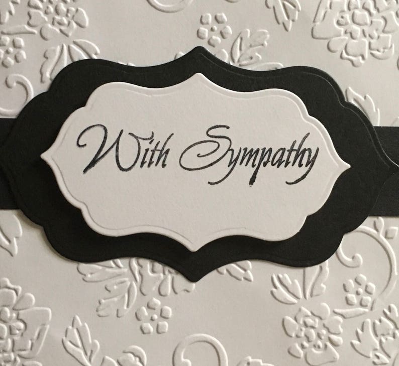 Sympathy Card hand made embossed Black and White bereavement | Etsy