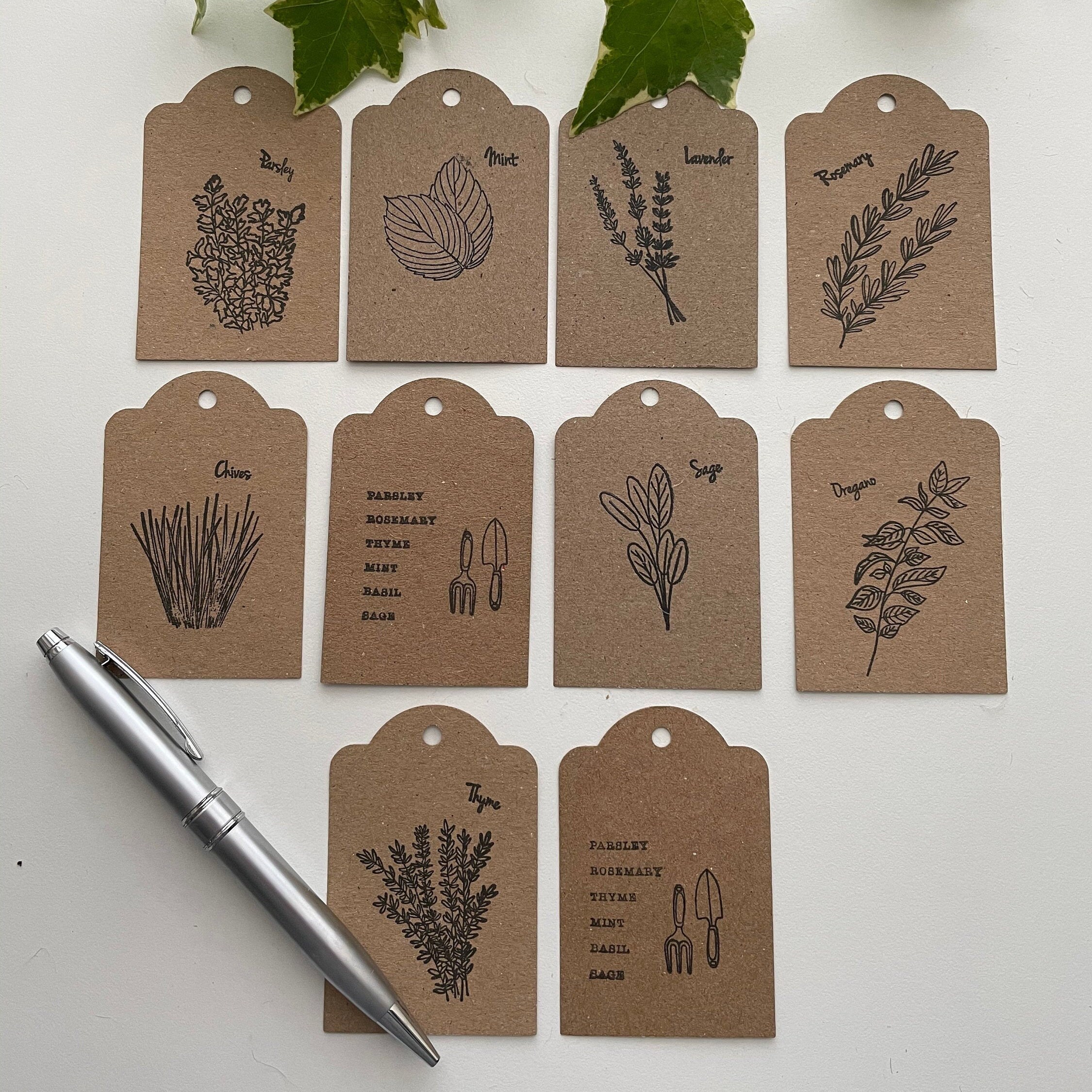 Herb Print Gift Tags for Gifts Herb Labels Set of 10 Etsy UK