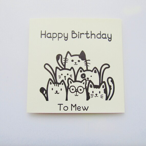 Carte De Vœux De Joyeux Anniversaire A Mew Carte De Voeux Etsy Canada