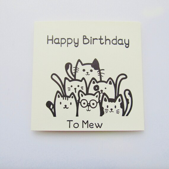 Carte De Vœux De Joyeux Anniversaire A Mew Carte De Voeux Etsy France