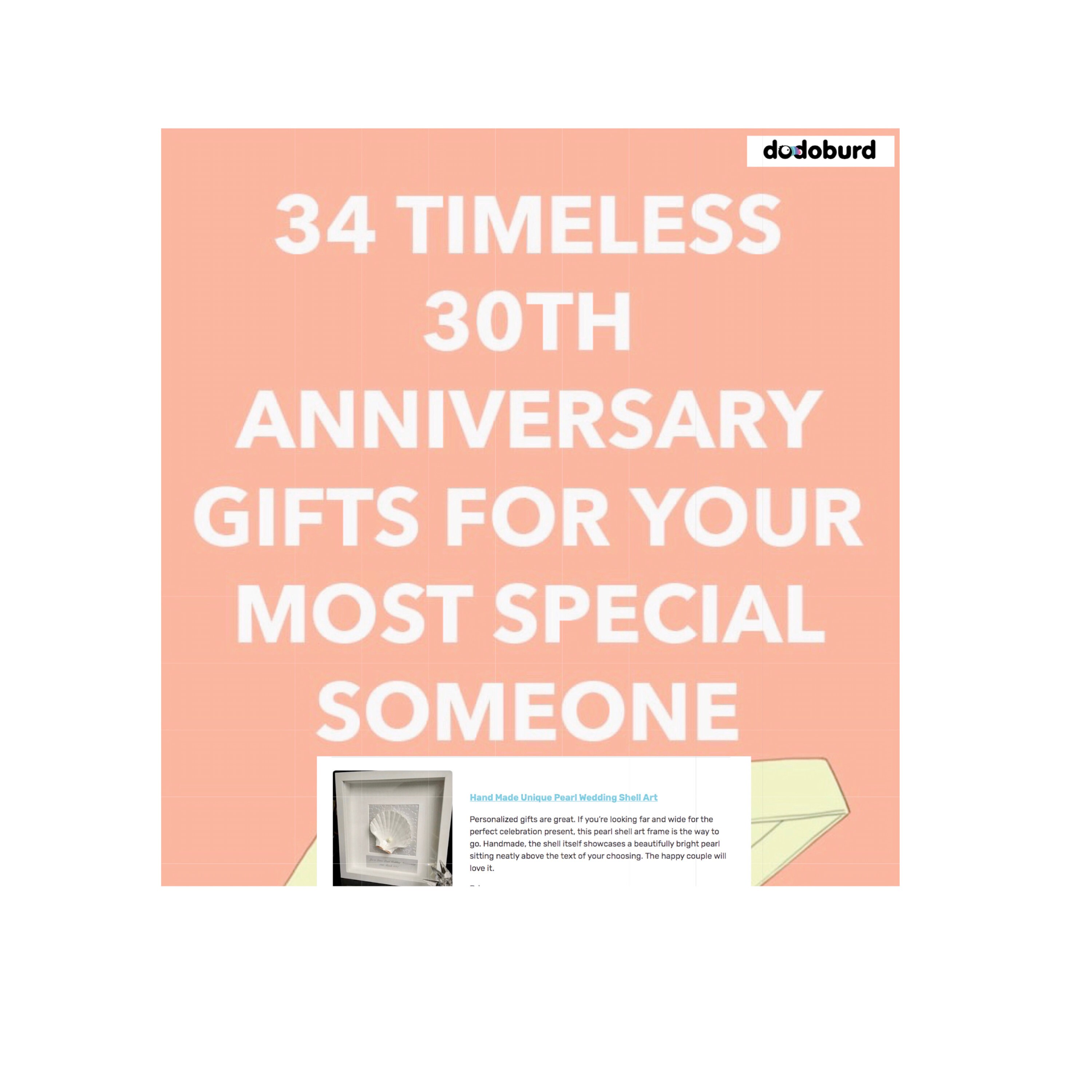 30th Wedding Anniversary Gift Shell Art Anniversary Gift For Etsy