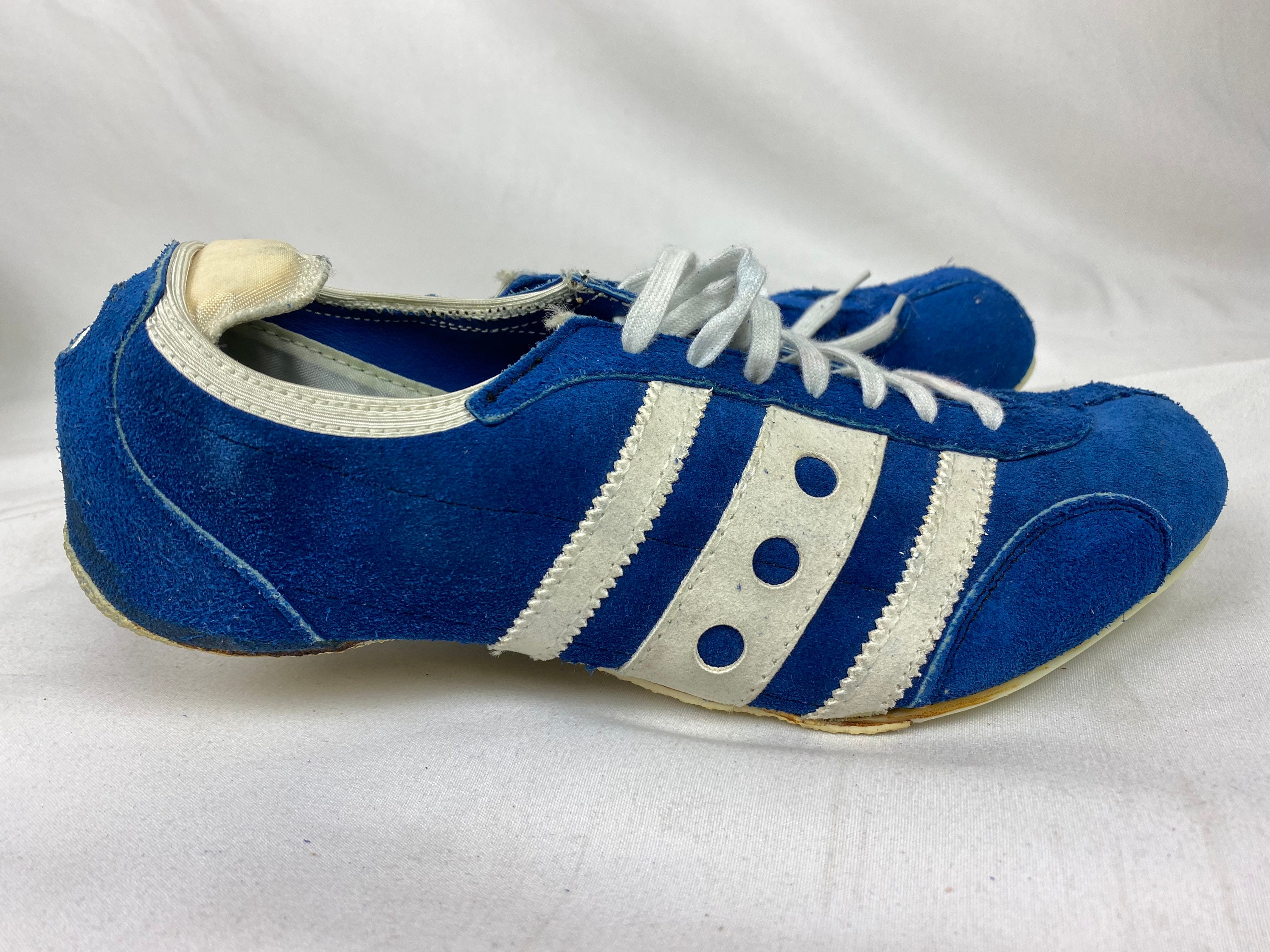 Vintage 60s Spot-Bilt Track Shoes Size 8.5 Blue Suede Spikes | Etsy