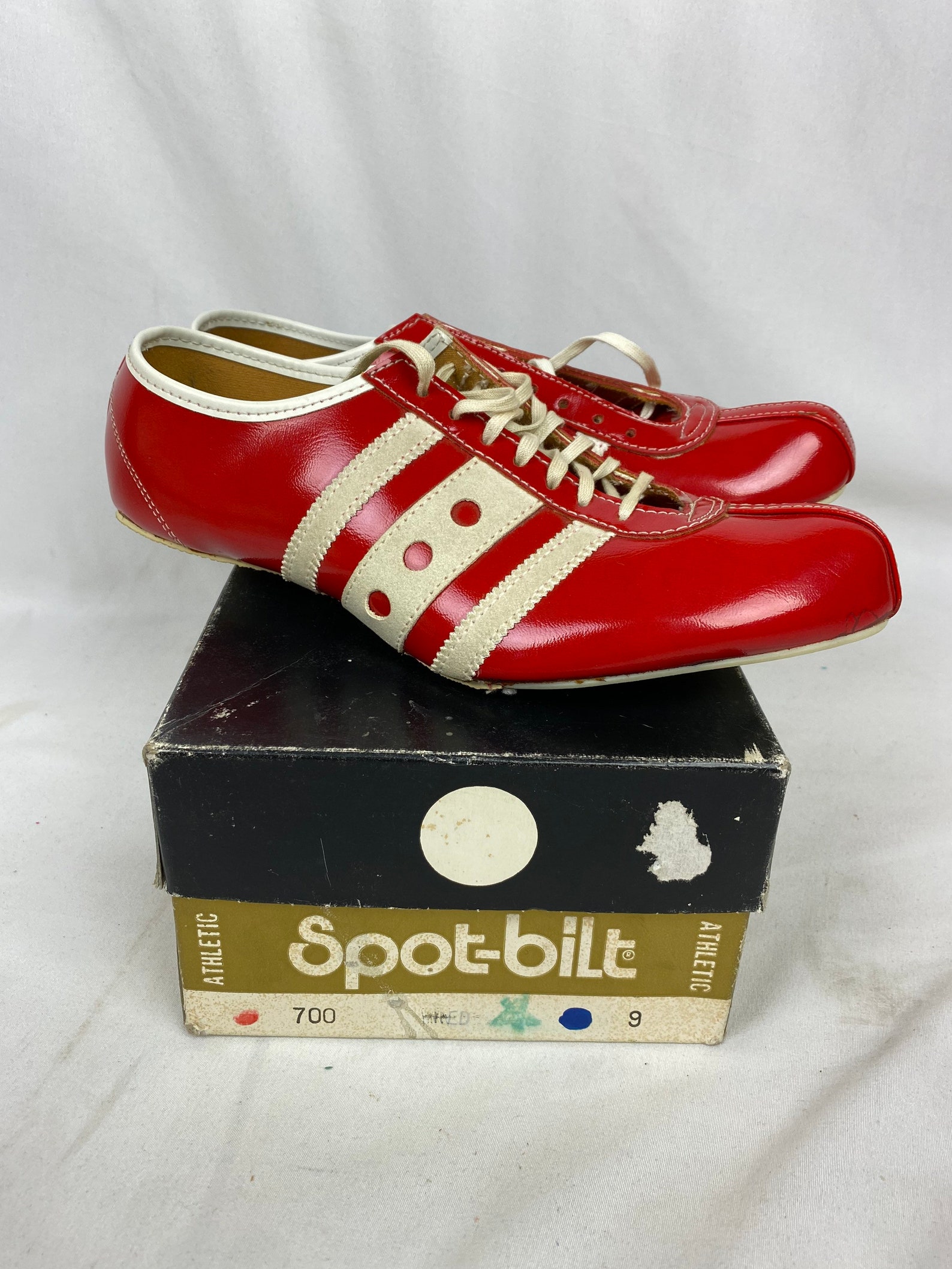 Vintage 60s Spot-Bilt Track Shoes Size 9 Red Leather Spikes | Etsy