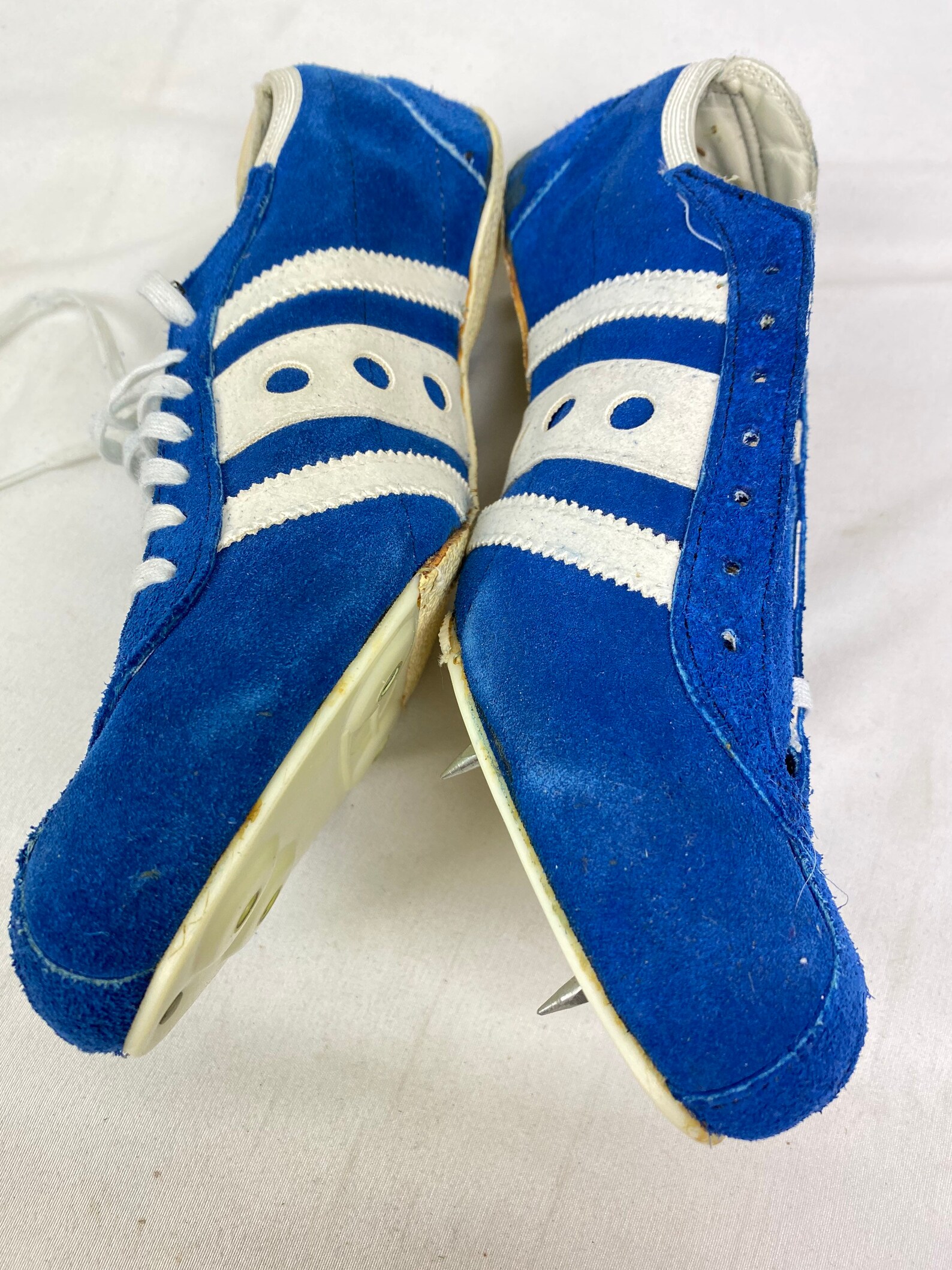 Vintage 60s Spot-bilt Track Shoes Size 8.5 Blue Suede Spikes - Etsy