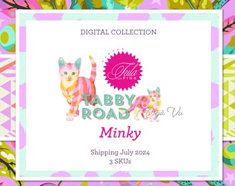 Tabby Road Deja Vu Full Yard MINKY Bundle di Tula Pink