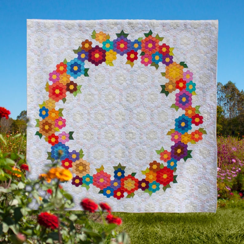 Homage to Grandmother's Flower Garden Quilt Pattern Set Etsy