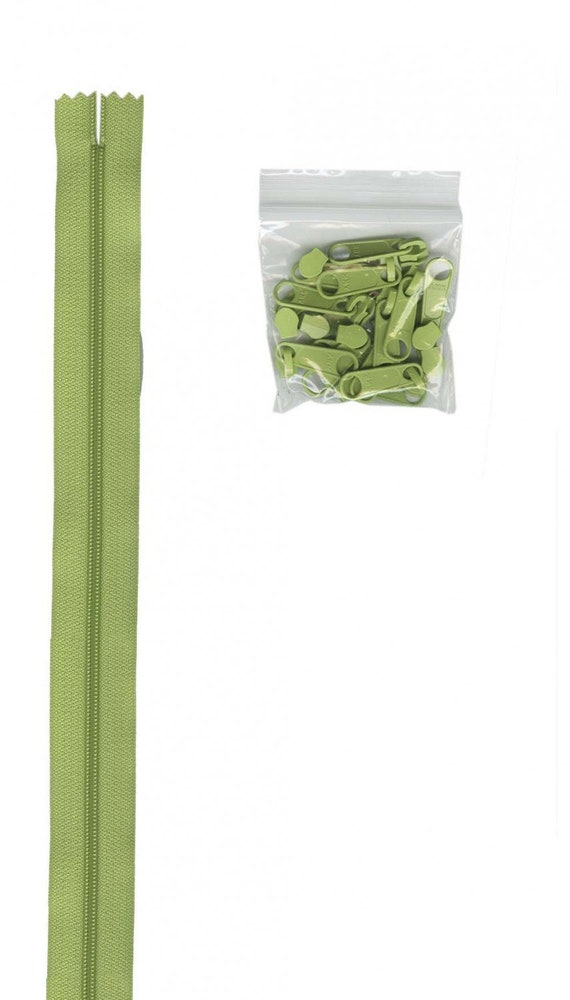 4 yards of 16mm #4.5 zipper chain and 16 Extra-Large Coordinated Pulls - Chartreuse 4 yards of 16mm #4.5 zipper chain and 16 Extra-Large Coordinated Pulls - Chartreuse