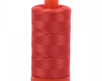 Red Orange Large Spool Aurifil Mako Cotton Thread 50wt 2245