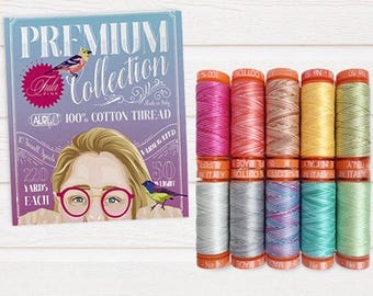 Tula Pink Aurifil 50wt Cotton Thread Set - 10 Small Spools