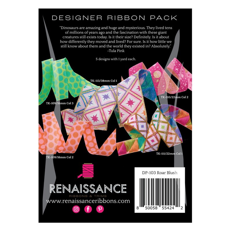 Absolutely Ribbons Tula Pink Roar Blush Ribbon Pack - Etsy