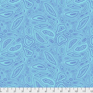 May include: Abstract seamless pattern with a blue and light blue colour scheme. The pattern resembles a swirling, layered agate stone.