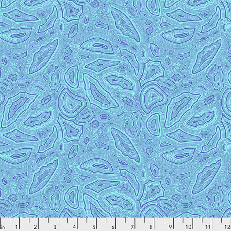 May include: Abstract seamless pattern with a blue and light blue colour scheme. The pattern resembles a swirling, layered agate stone.
