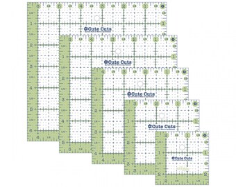 Juego de reglas de corte Lori Holt: reglas de acolchado cuadradas verdes