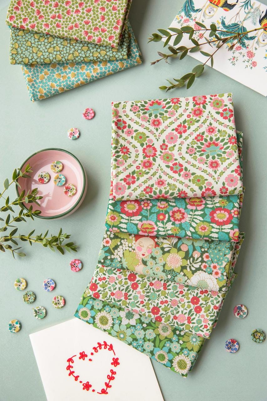 Wallflower Green FQ Bundle featuring Tilda