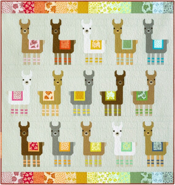 Little Llamas Quilt Kit by Elizabeth Hartman Etsy