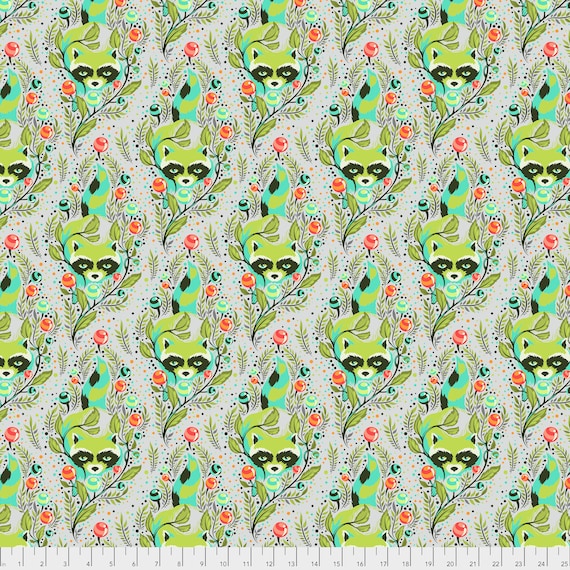 1 Yard Waschbr in Agave Stoff von Tula Pink - Etsy Schweiz