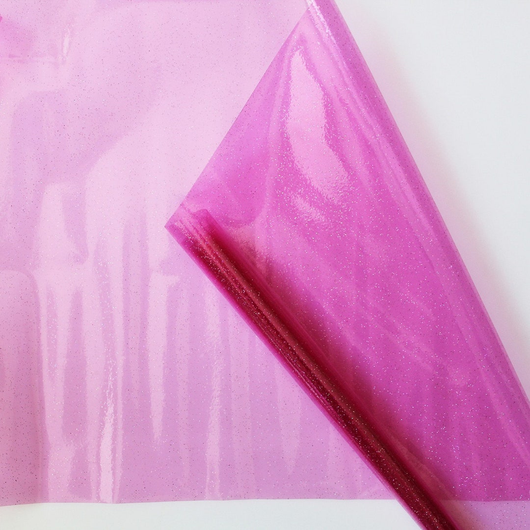 Vinyl Transparent 12G Hot Pink Glitter by Sew Hungryhippie - Etsy