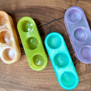 CLEARANCE! Modern Colorful Three Tea Light Holders, Handmade