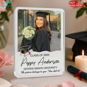Custom Graduation Acrylic Plaque, Acrylic Plaque Customized, College Graduation Gifts for Friend, Senior 2025 Gift Idea