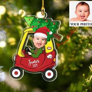Boy Christmas Ornament, Baby First Christmas Ornament Photo, Baby Name Gift Ideas, Christmas Gifts for Dad