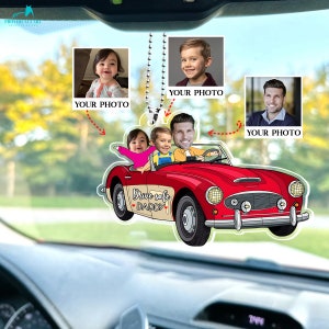 Personalized Baby Photo Car Ornament: Drive Safe Daddy Acrylic Car Hanger