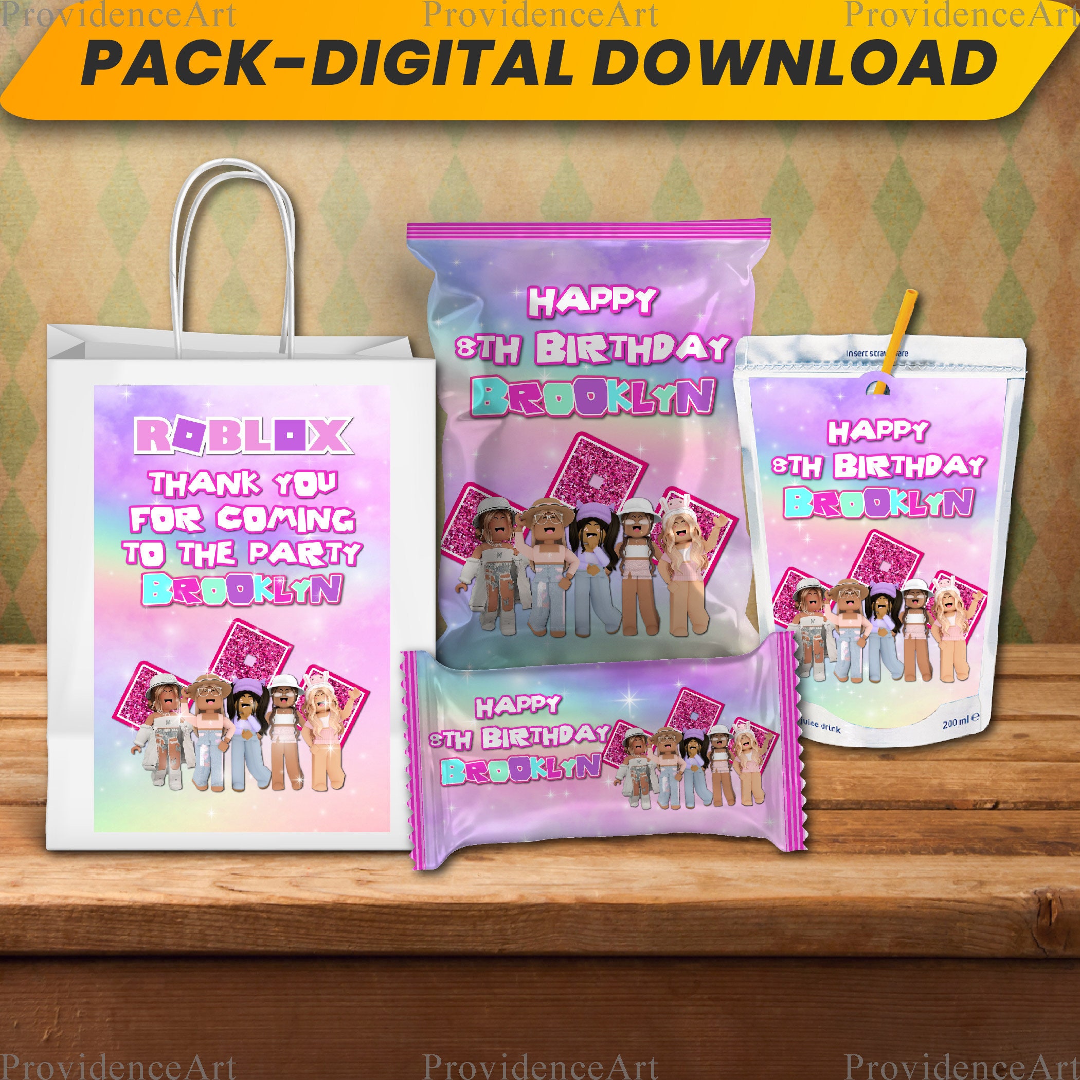 Roblox Girl Party Supplies Roblox Girl Birthday Supplies Etsy Canada