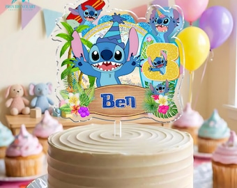 Personalized Stitch Cake Topper:  Lilo Stitch for Birthday Party Decoration Kids