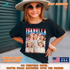 Custom Name Kids Shirt, Custom Tshirt With Photo, Personalized Face Sweatshirt, Gift for Kids Girl