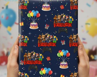 Gamer Boy Birthday Wrapping Paper, Video Game Theme Gift Wrap for Kids