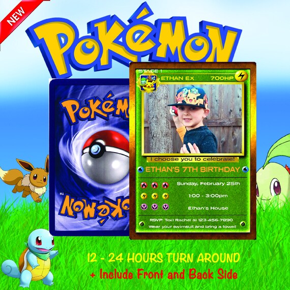 Pokemon Invitation Invitation Anniversaire Pokemon Etsy France