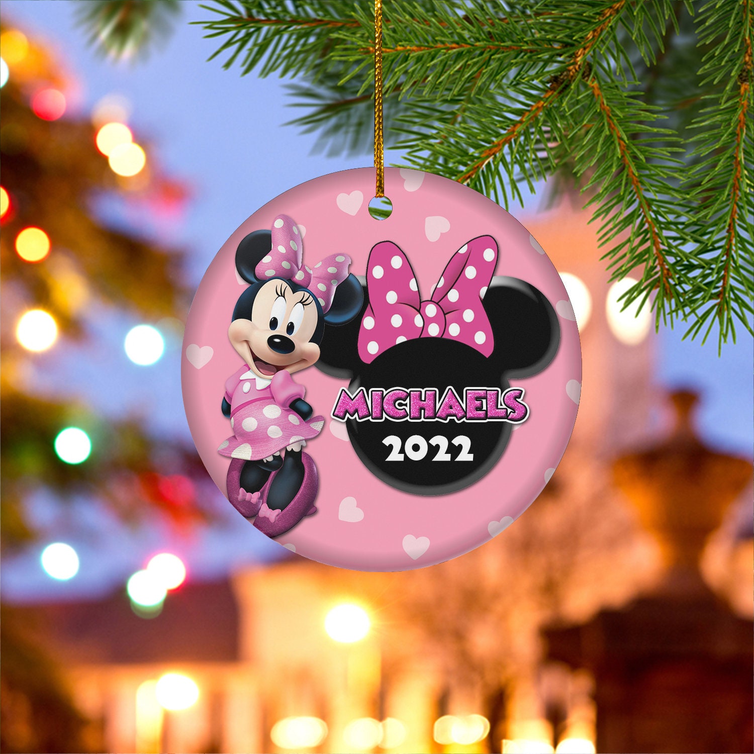 Personalized Minnie Mouse Ornament Minnie Mouse Customized Etsy