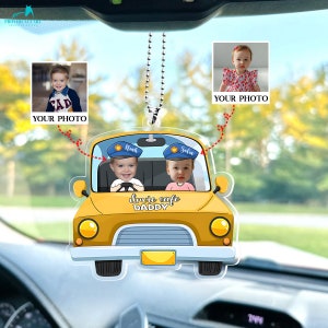Custom Photo Car Ornament: Personalized Acrylic &#39;Drive Safe Daddy&#39; Gift