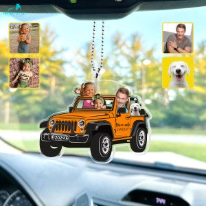 Custom Photo Car Ornament: Drive Safe Daddy Acrylic Hanger