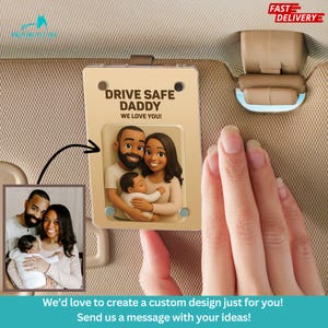 Car Visor Clip for Dad, Drive Safe Daddy Car Visor Clip, Personalized Visor Clips Dad,  Birthday Gift Ideas for Him