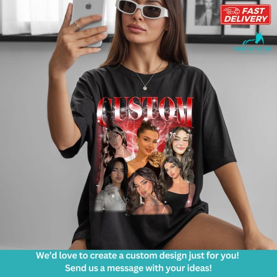 Custom Bootleg Tee: Personalized Photo Shirt, Funny Gift