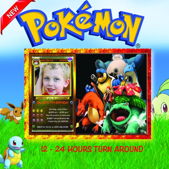 Pokemon Invitation Invitation Anniversaire Pokemon Etsy
