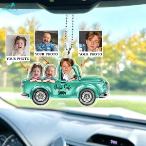 Personalized Photo Car Ornament: Drive Safe Daddy Acrylic Hanger