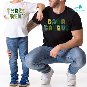 MamaSaurus DadaSaurus Matching Family Birthday Shirts, Kids Dinosaur Tee, Mom Dad Dino TShirt, Mommy and Me Family Birthday Gift