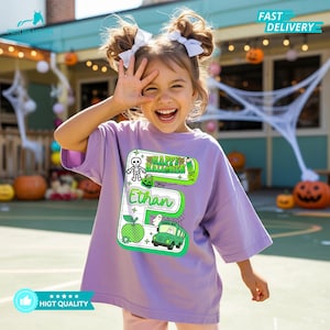 Custom Name Halloween Shirt for Kids, Personalized Halloween Tshirts Gift, Spooky Toddler Shirt, Halloween Outfit for Boy Girl