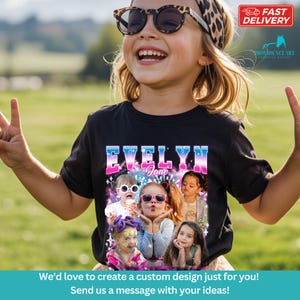 Custom Bootleg Shirt for Kids, Kids Custom Picture Shirt, Kids Custom Face Shirt Valentine Day Gift for Son