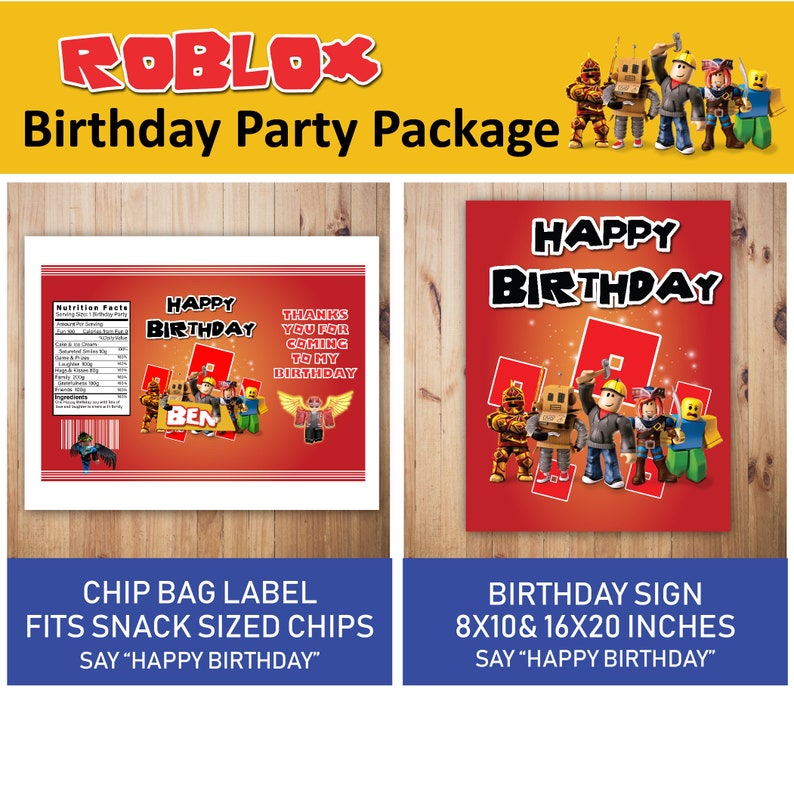 Roblox Boy Birthday Party Package Roblox Boy Birthday Etsy Australia