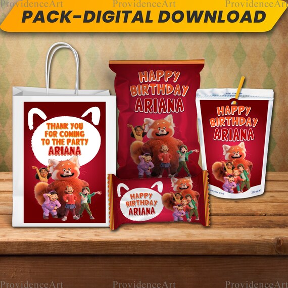 Turning Red Party Supplies Turning Red Birthday Supplies Etsy