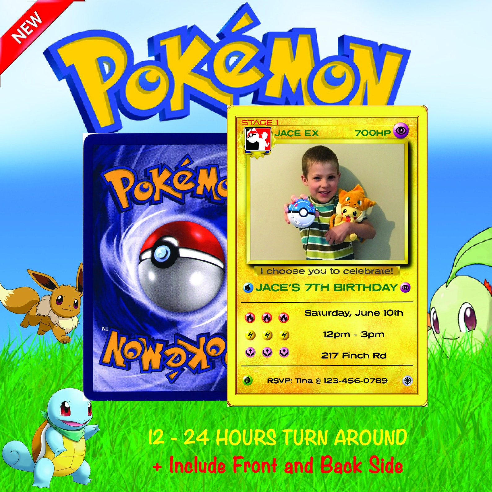 Pokemon invitation invitation anniversaire pokemon Etsy