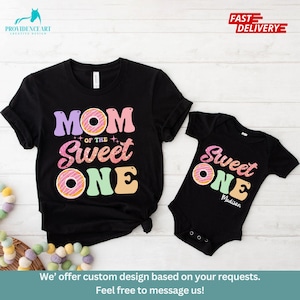 Custom Family Matching Sweet One Donut Girl Birthday Shirt, Funny Donut Grow Up 1st Birthday Party, First Birthday Gift for Girl