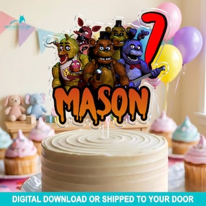 Personalized Five Nights at Freddy's Cake Topper: FNAF Gaming Party